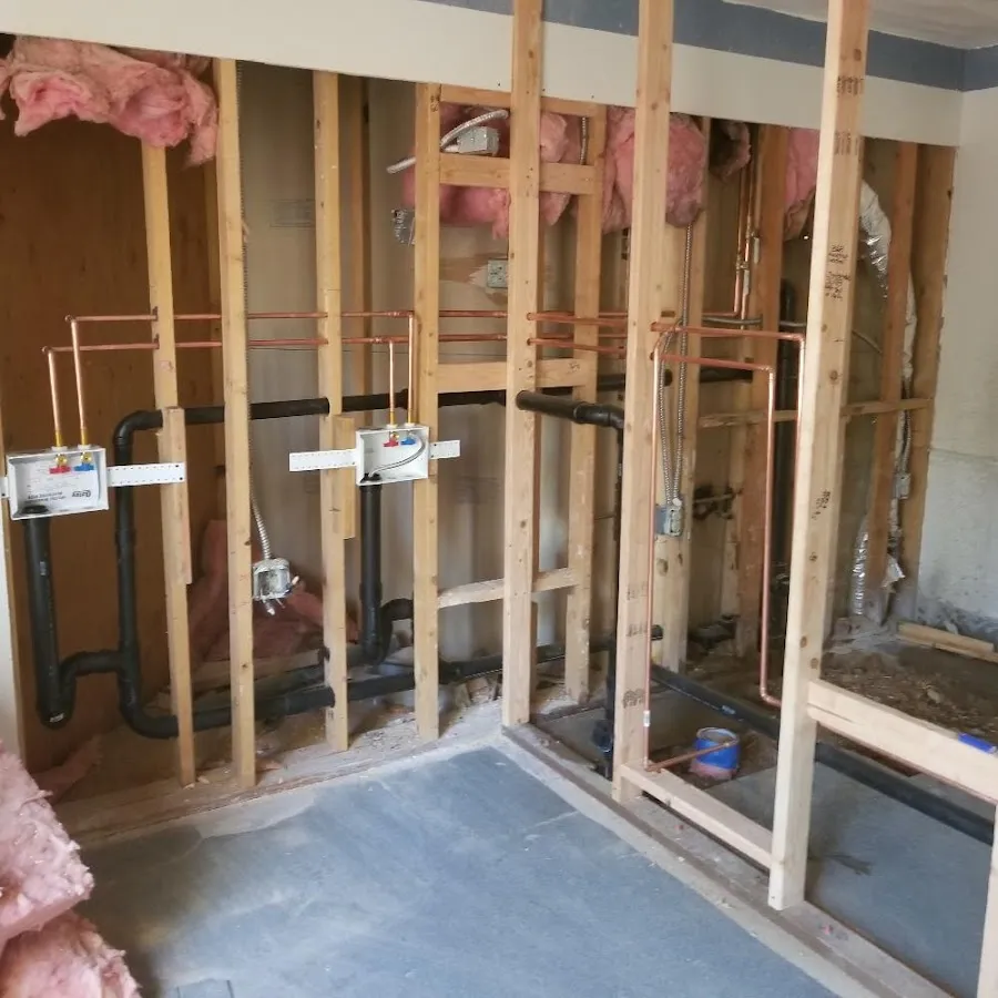 Copper pipe rough-in and plumbing installation in West Bridgewater